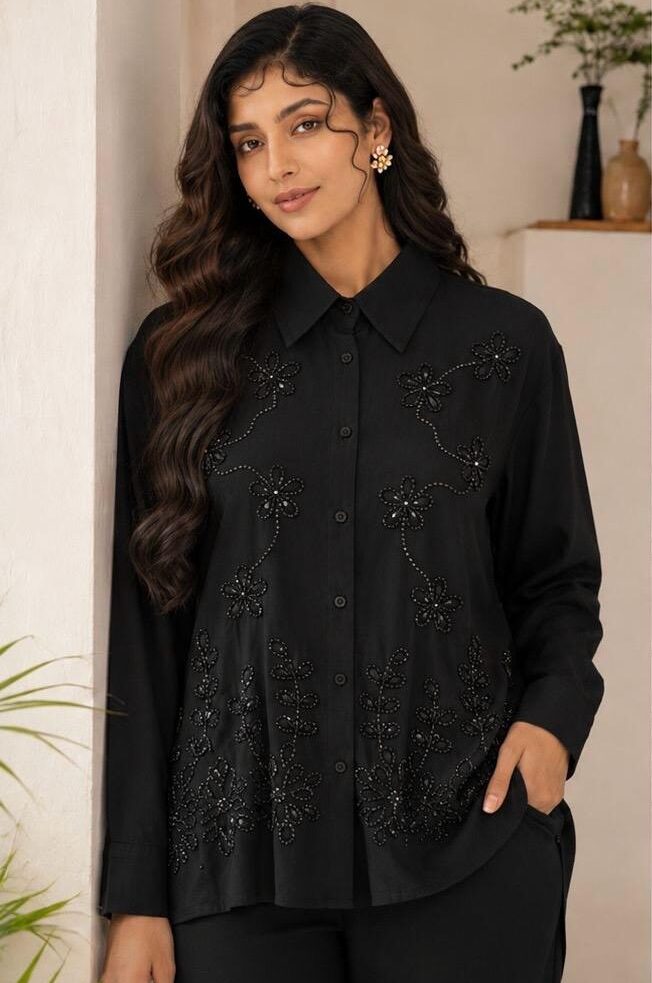 Beads Linen Co-ord Set