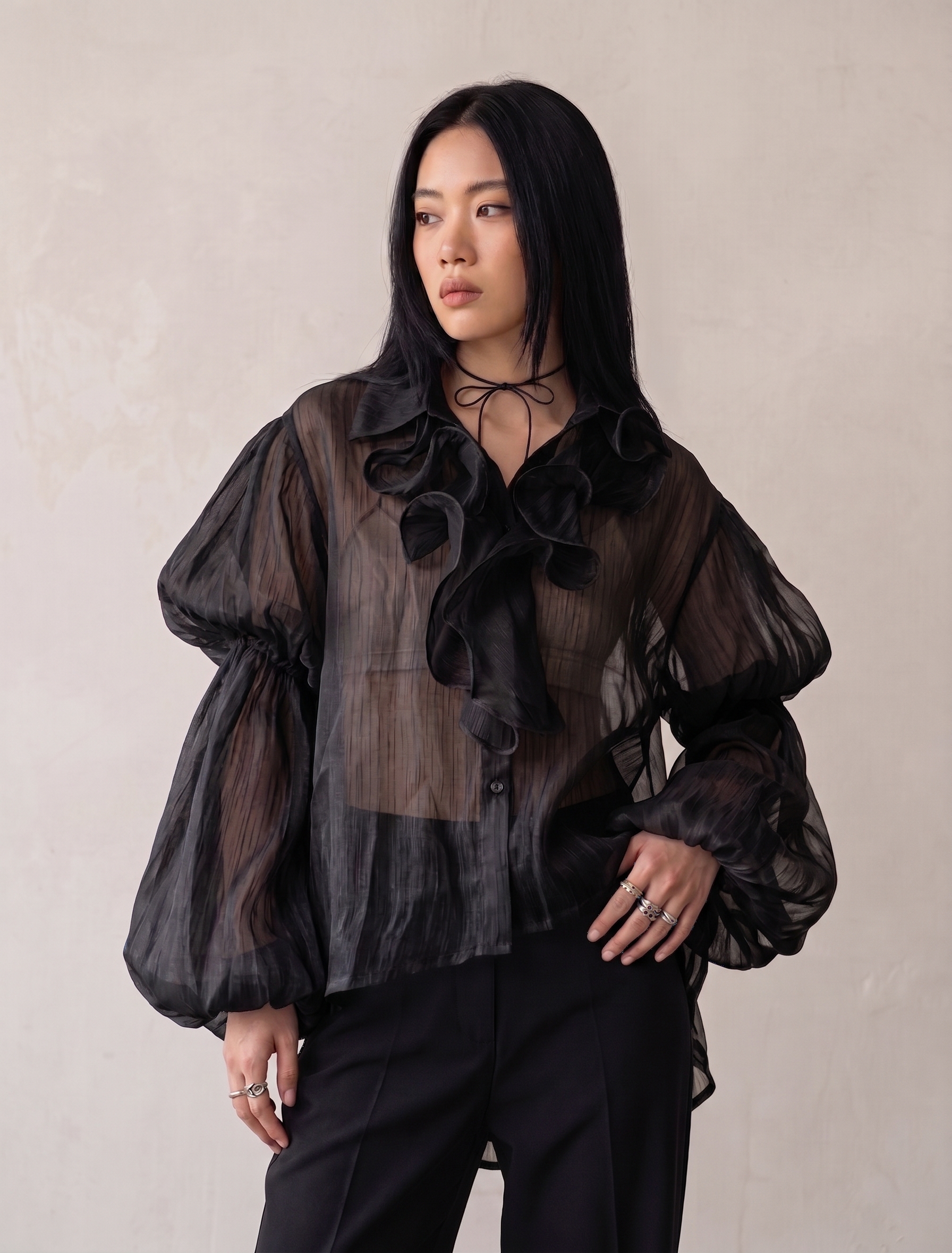 Sheer Ruffle Top