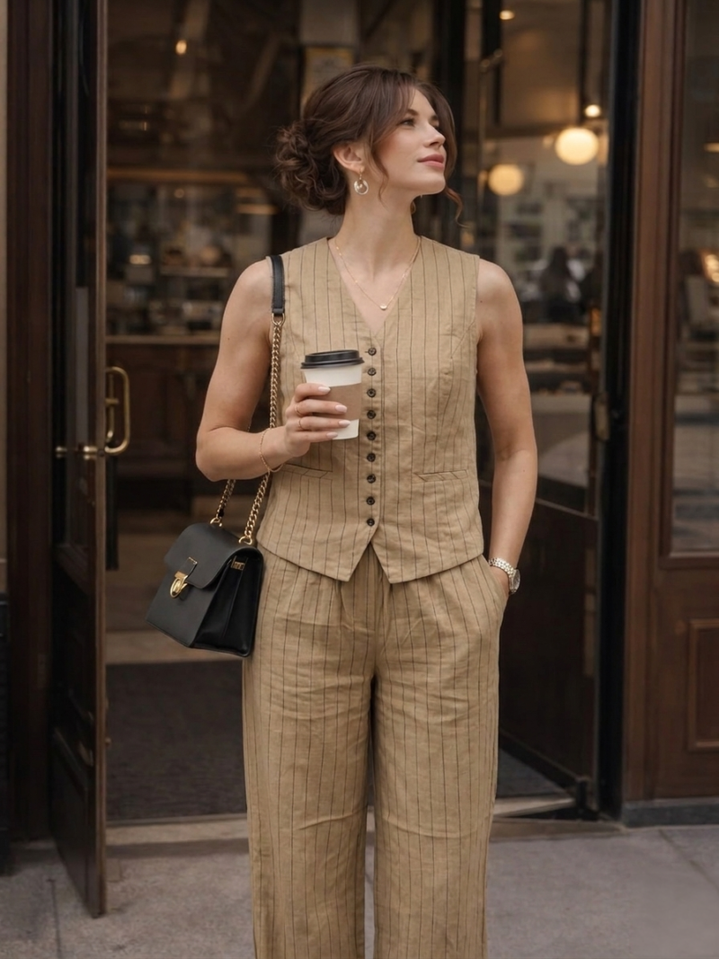 Striped Waistcoat Co-ord Set